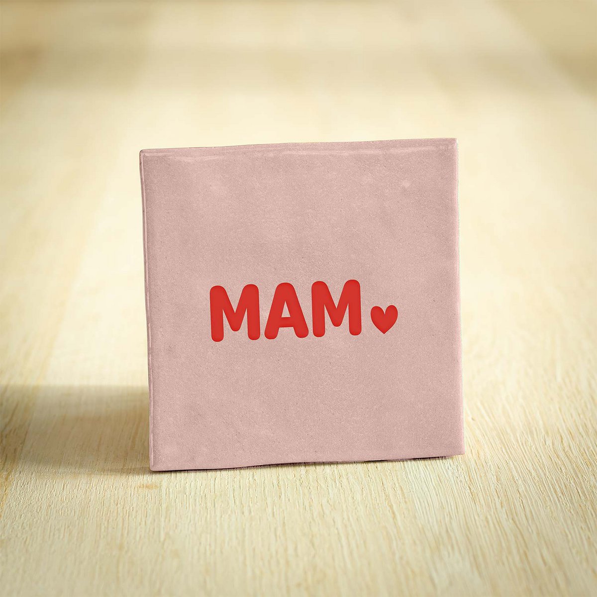 Tegeltje - Mam | Roze & Rood | 10x10cm