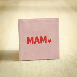 Tegeltje - Mam | Roze & Rood | 10x10cm