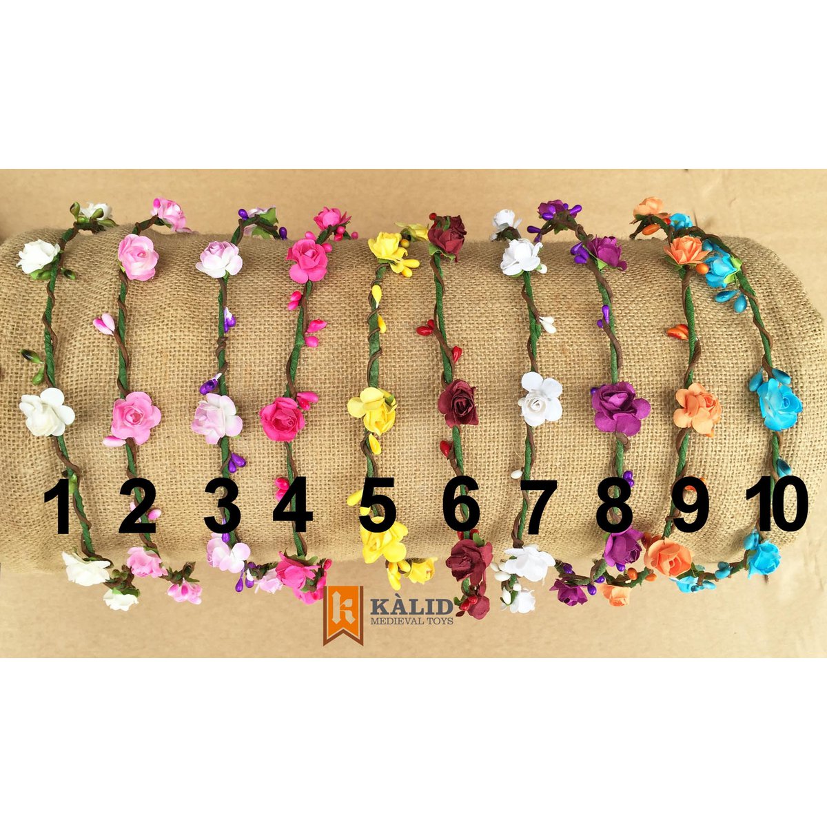 CORONA DI FIORI FINI (10 colori) - ST457