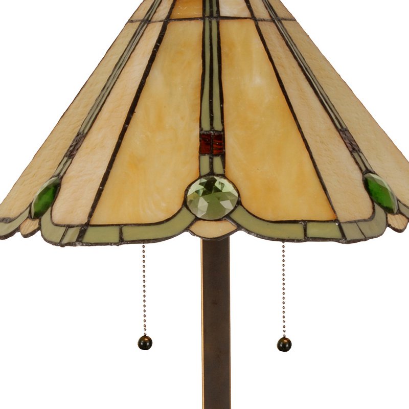 Tiffany table lamp Ø 40x67 cm beige glass