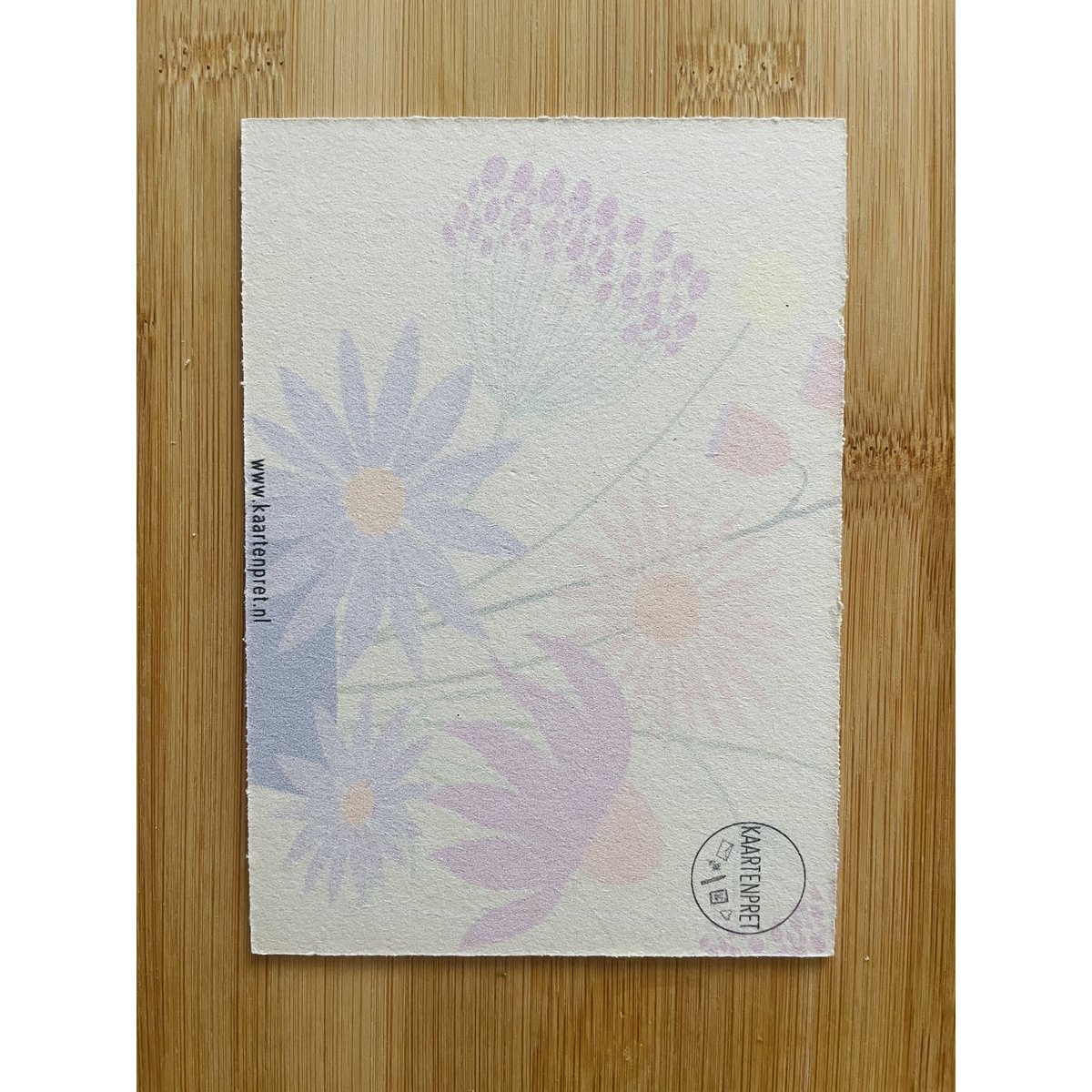 Blue vase with wild flowers cardboard card