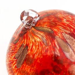 6 kerstballen Adventurine in geblazen en met de hand bewerkt glas, "I Colors of Murano" lijn gemaakt in Italië