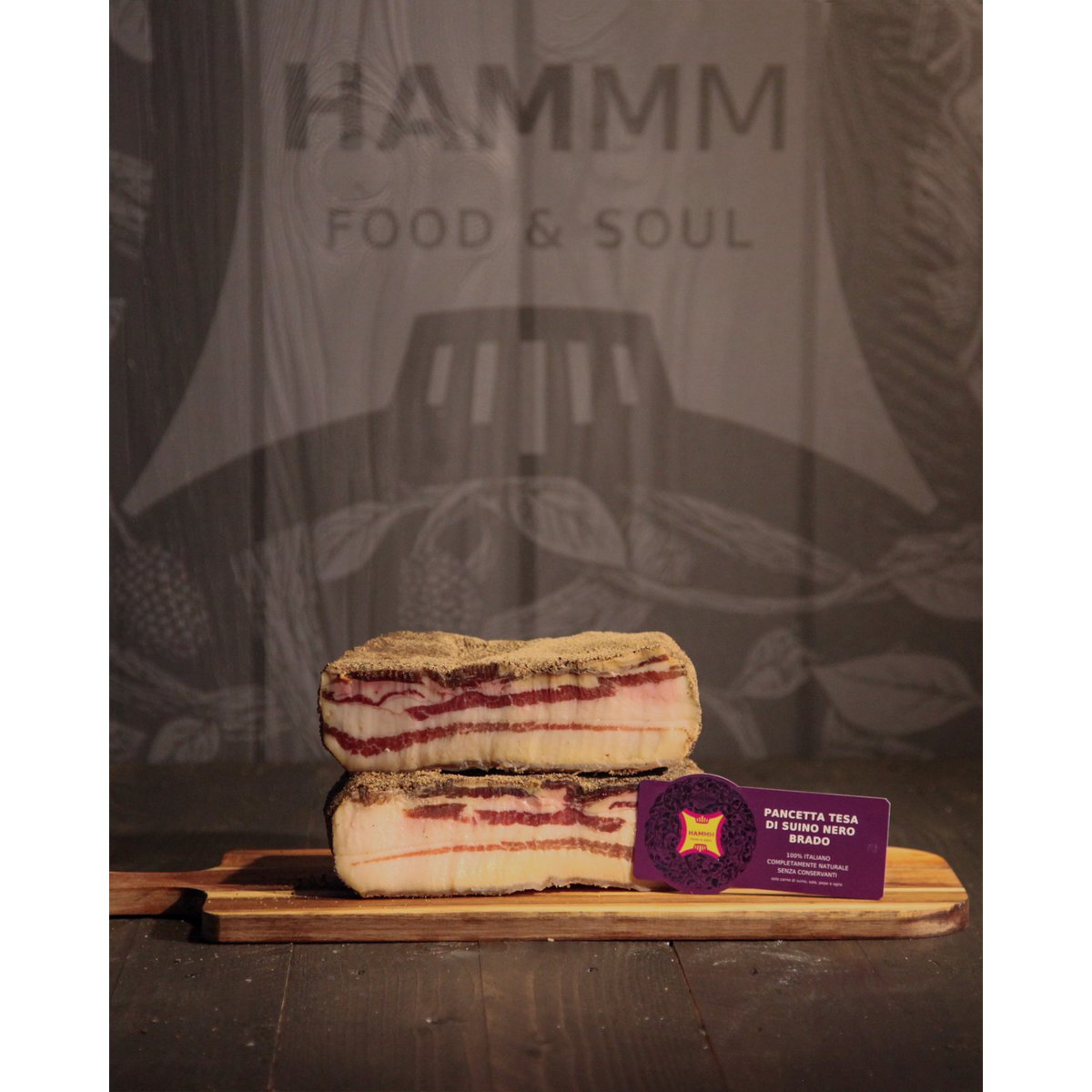 🇬🇧 Panceta de cerdo negro salvaje de Umbría - salami artesanal sazonado