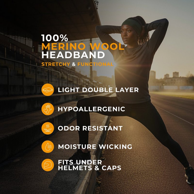 Women's Headband 160 Merino Black