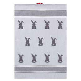 Kitchen Towel Rabbit Grey Cotton