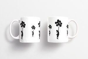 Banksy Ceramic Mug 325ml - Flying Balloons Girl