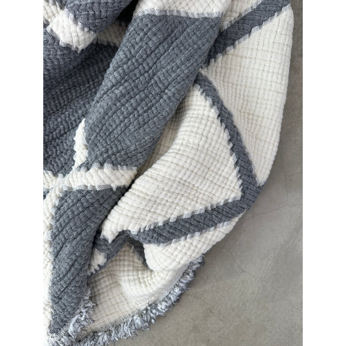 Muslin blanket - gray-white - 2.20 x 2.50 m