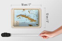 Tin sign Cuba 18x12cm map decoration