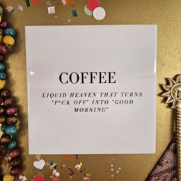 Flise med citat | kaffe