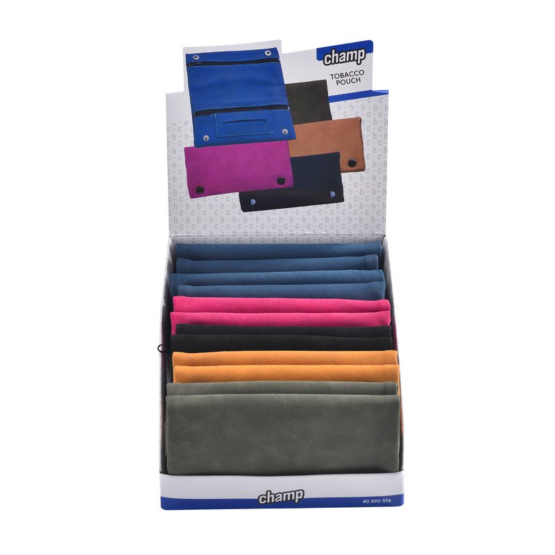 Display of 12 smoker pouches