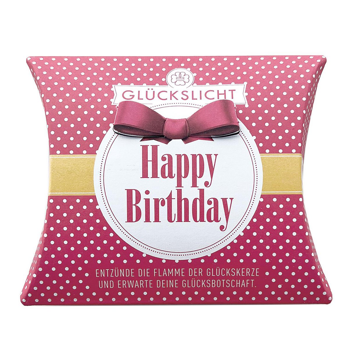 Gelukslampje / In de geschenkdoos met uitgesneden strik 🎀 / Stippen / Happy Birthday