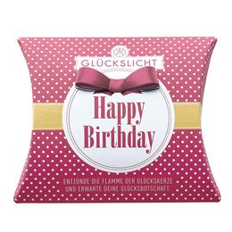 Luz de la suerte / En la caja de regalo con un lazo recortado 🎀 / Lunares / Feliz cumpleaños