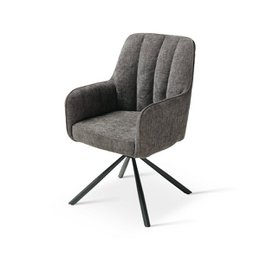Ciara armchair [set of 2] [linen fabric] [360-degree swivel base]