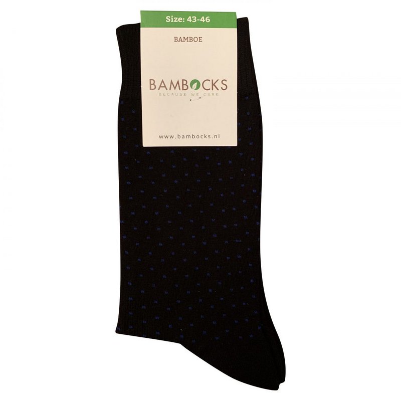 Bambocks Bambussocken 4-Paar schwarz / blau gepunktet