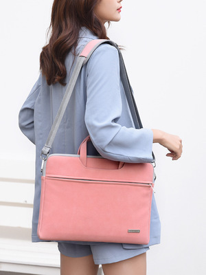 PU Leder Frauen Laptop Tasche Notebook Tragetasche Aktentasche Für Macbook Air 13,3 14 15,6 Zoll Männer Handtaschen Schulter Maus tasche