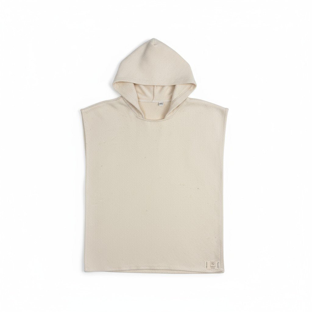 Children's poncho made from 100% cotton in beige