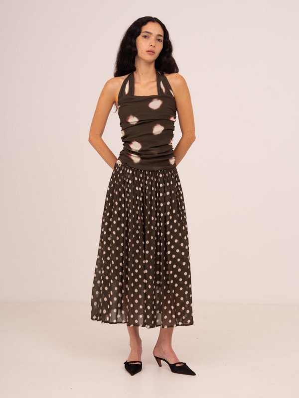 Abito midi Firstdance a pois marrone