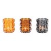 Windlicht aus Glas 3-fach Schwarz, Braun, Bernstein (B/H/T) 10x11x10cm