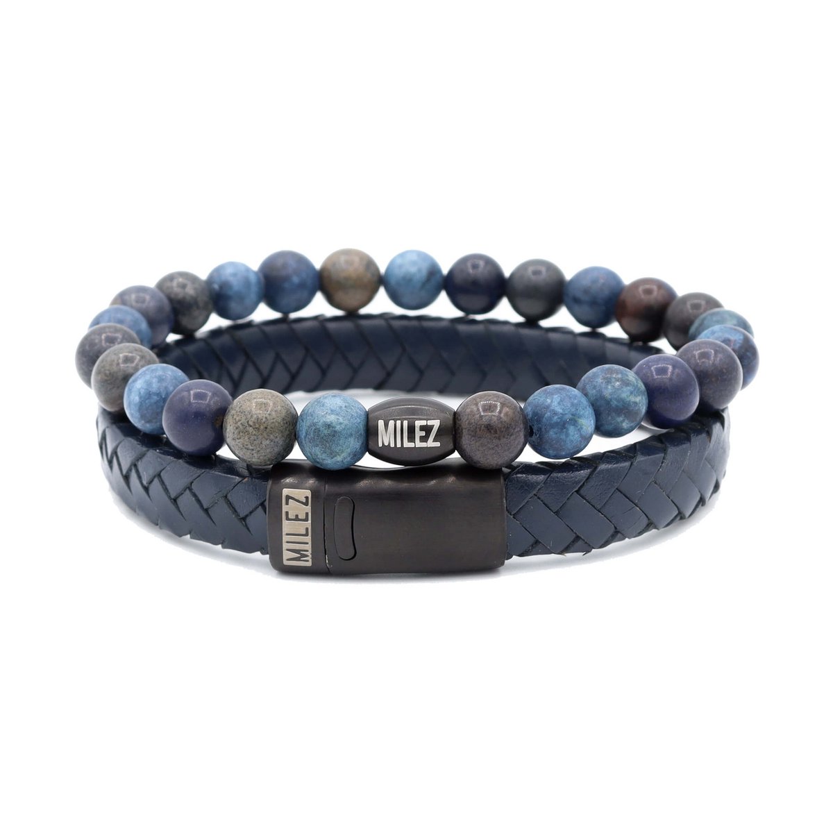 Set di bracciali da uomo 'Navy Night' - chiusura nera