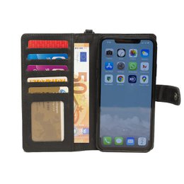 iPhone XR Bogreol Taske Sort Læder - Læder Taske iPhone XR Sort - iPhone XR Taske Buffalo Læder