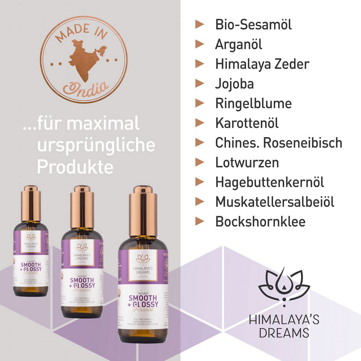 Ayurveda Hair Oil Smooth&Glossy 100ml CERTIFIED NATURAL COSMETICS