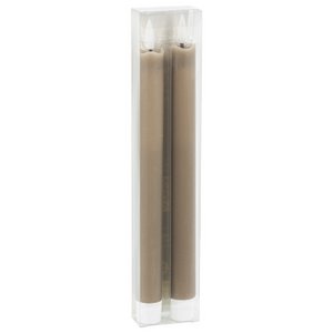 LED dinner candles set of 2 taupe
