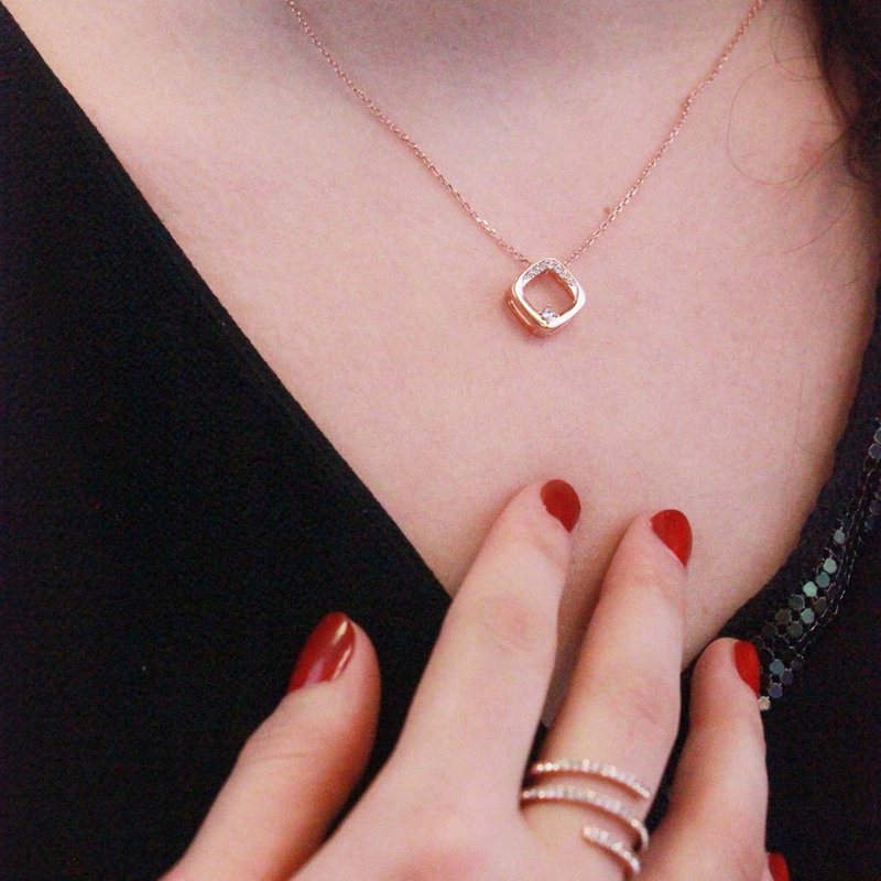 Pendentifs Adelise - Or RosÃ© et Cristal