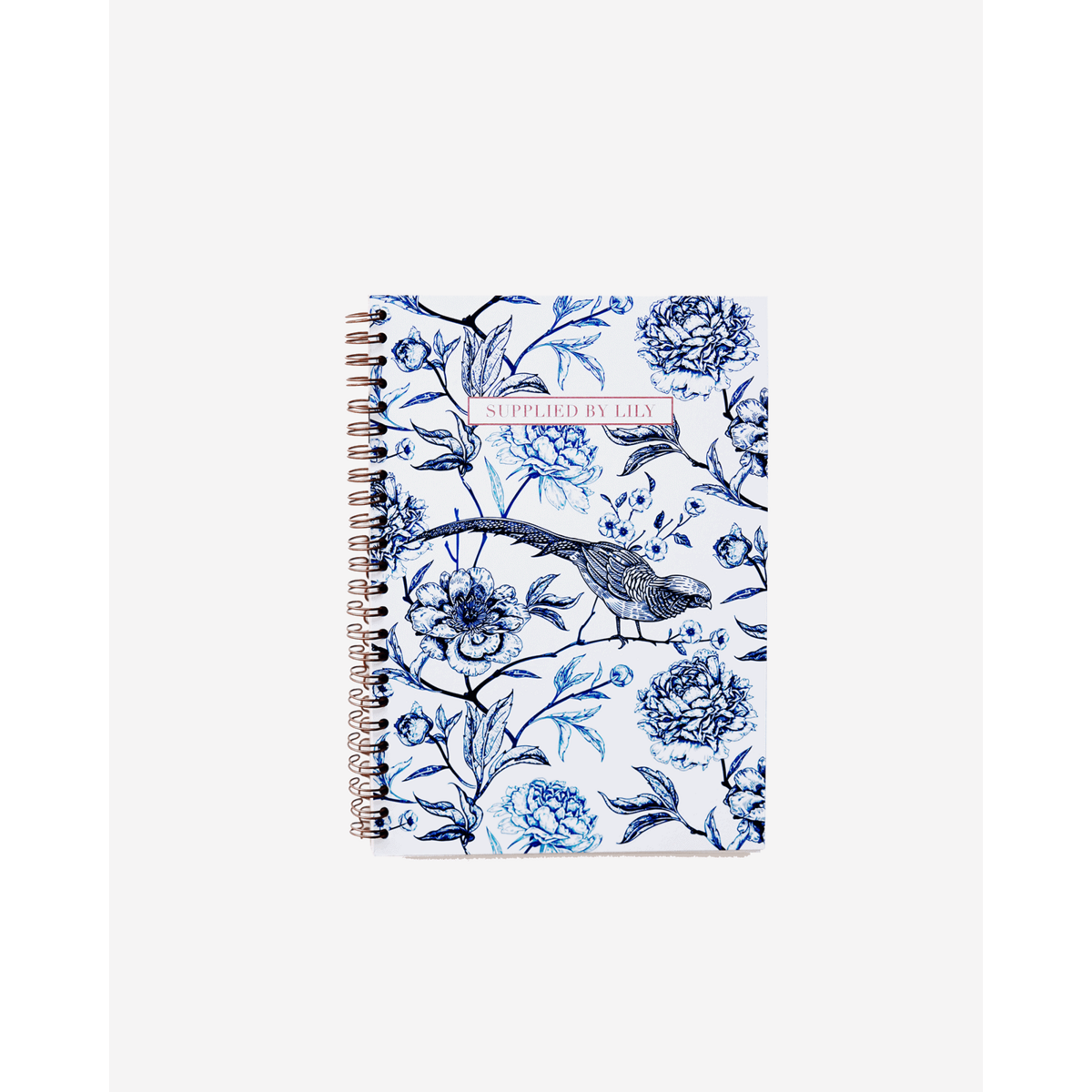 A5 Spiral Notebook in Luxurious Toile de Jouy