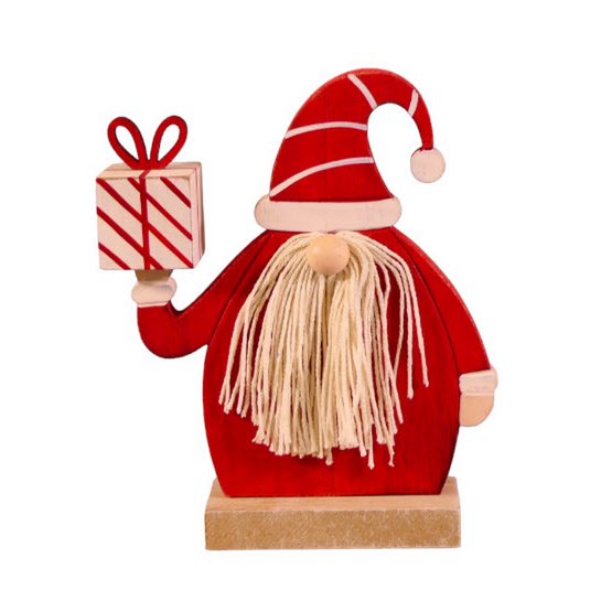 WOODEN SANTA ASS.2  1PC       RED