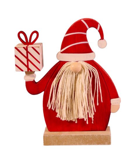 WOODEN SANTA ASS.2  1PC       RED