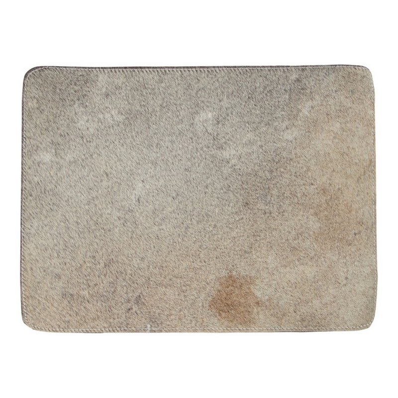 Placemat cowhide rectangle gray 30x40cm