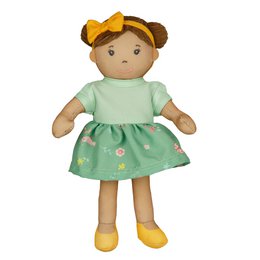 Stof Doll '' Martha '' med kjole til at sætte på og tage af, 22 cm