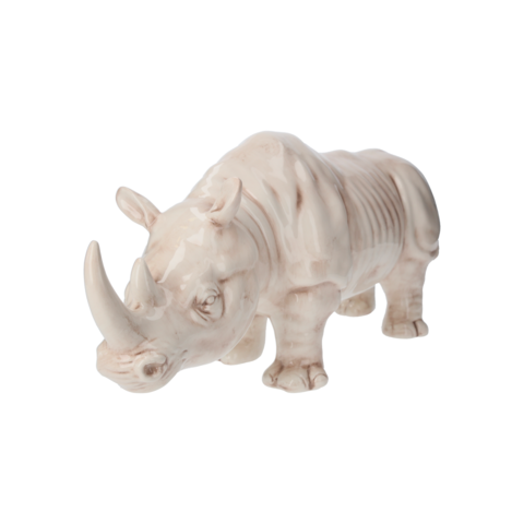 Antikes Nashorn aus Keramik, H 25 x 50 x 18 cm