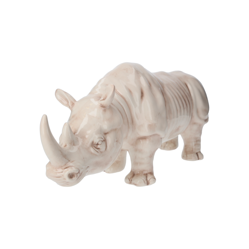 Antikes Nashorn aus Keramik, H 25 x 50 x 18 cm