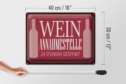 Blechschild Spruch 40x30cm Wein Annahmestelle 24 Stunden