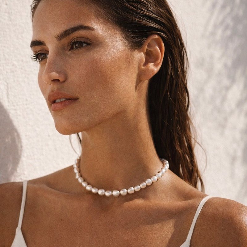 Oceanía - Collar de gargantilla con perlas barroco