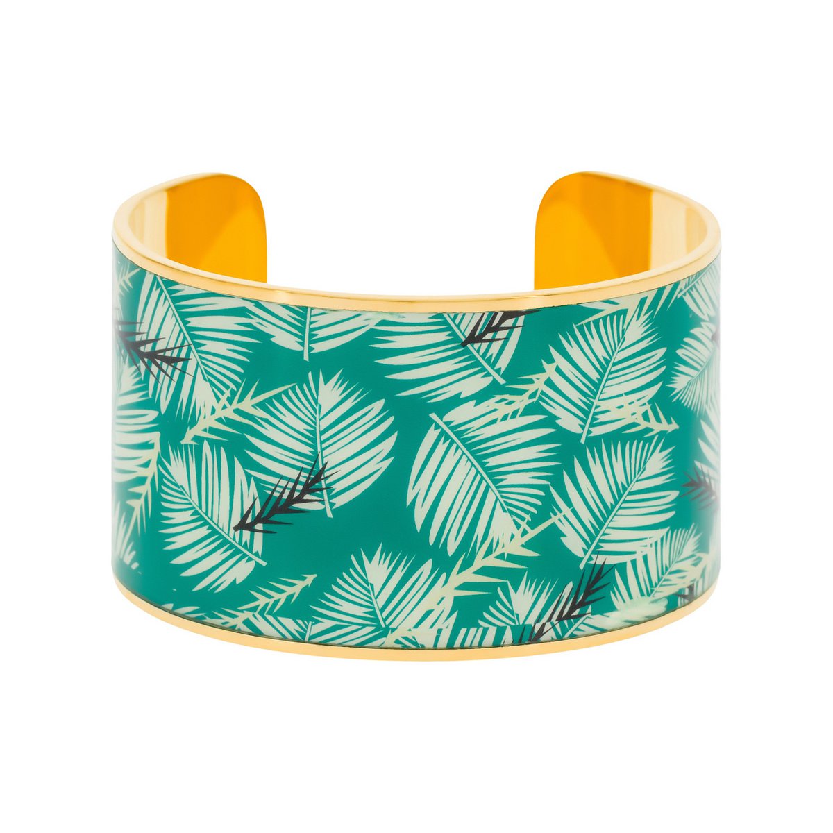 Multicolored email manchet armband gouden afwerking