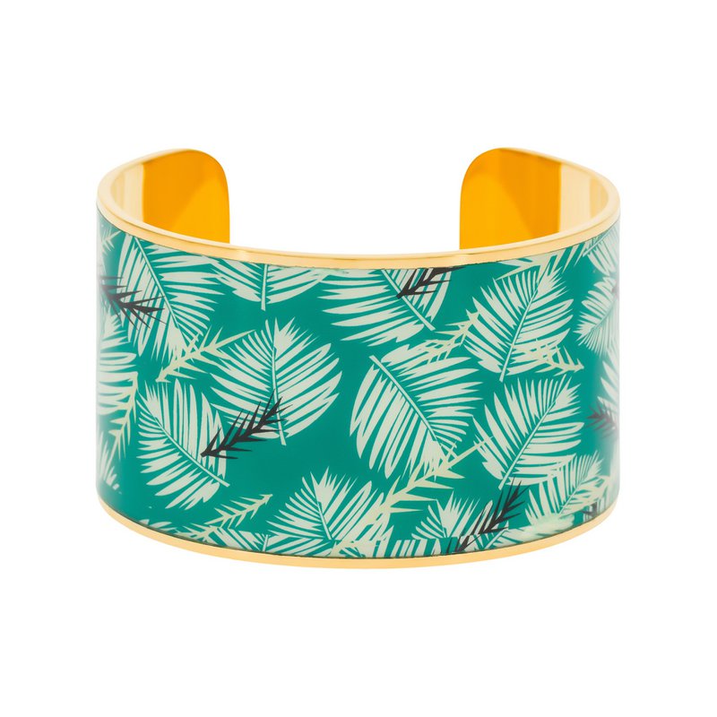 Mehrfarbiger Emaille Manschettenarmband Goldenes Finish