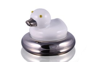 3 in1 Swimming Duckie Table Clock/Jewelry box, Porcelain