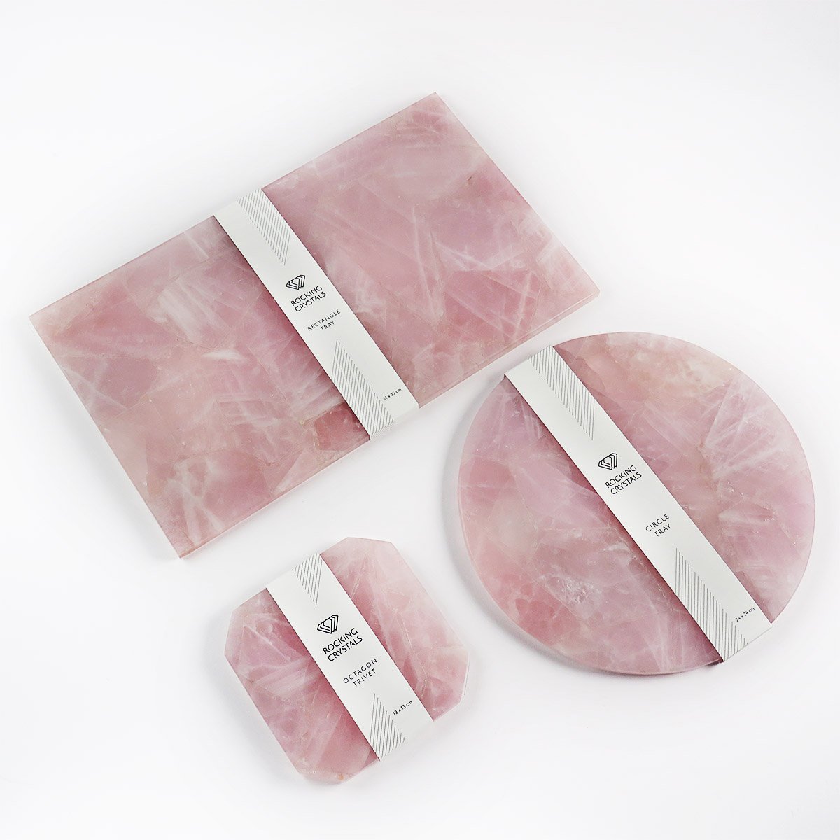 Bandeja de cuarzo rosa
