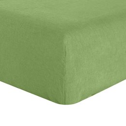 Fitted sheet in French Kiwi linen, size 180x200 cm with 30 cm depth.