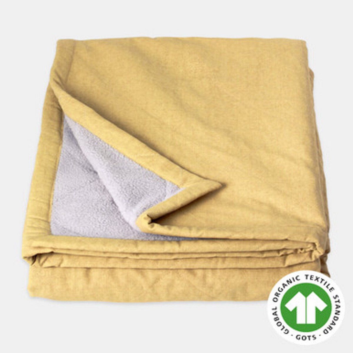 Molly Mutt Eco-vriendelijke biologische huisdierdeken - Elysium (bleke mosterd) | Wasbaar, fleece achterkant, gewatteerd, niet-giftig 100% katoen, 2 maten