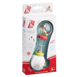 Sophie de giraf zachte maracas rammelaar in wit-rood geschenkdoosje