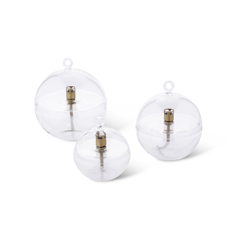 Olielamp Round cover clear brass M