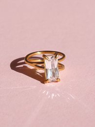 Ivanka - Anello a fascia in cristallo Baguette