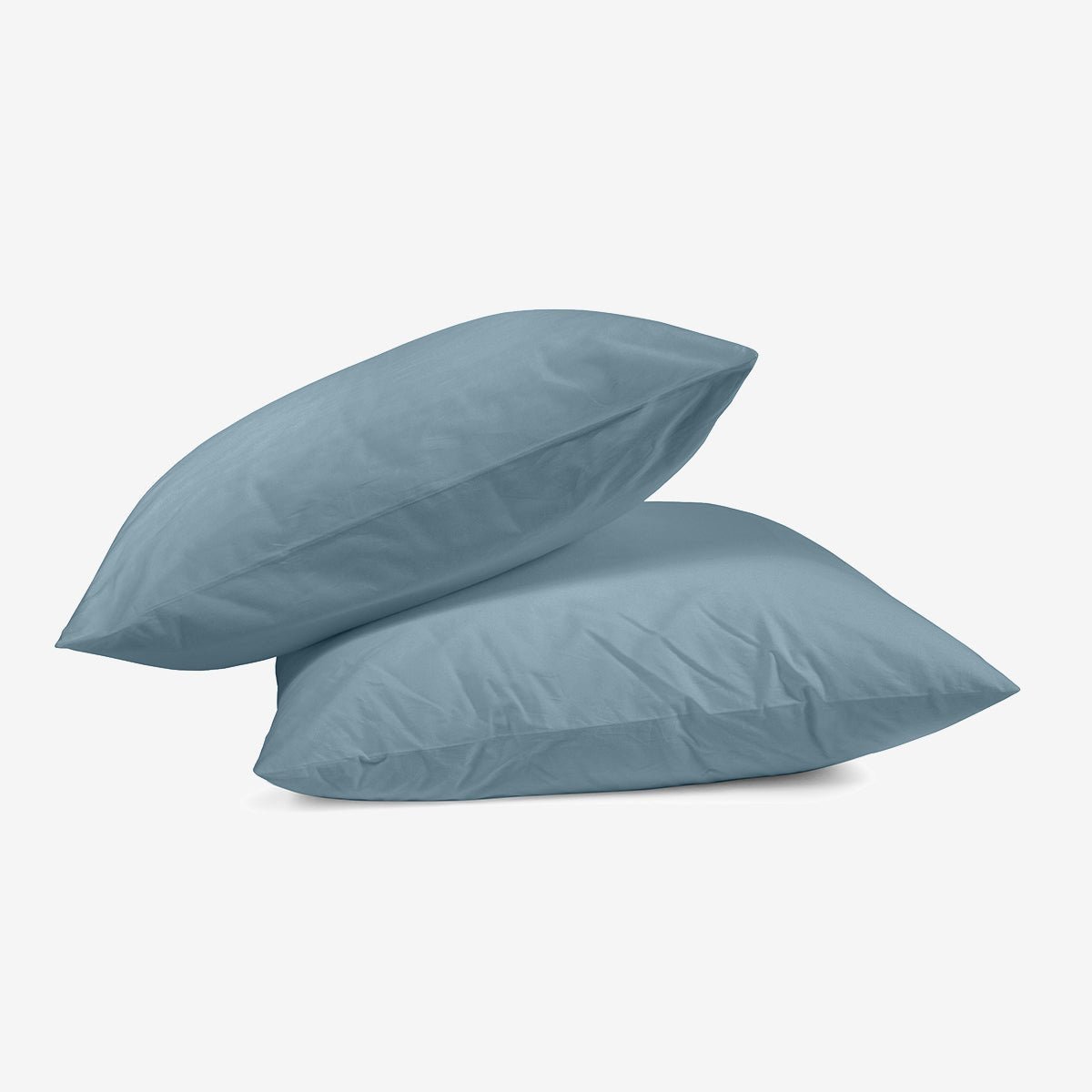 Fundas de almohada de percal de algodón Portobello azul x2