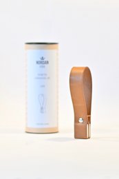  Large natural-colored leather magnetic towel holder