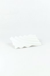 Soap dish made from recycled PET pearl white ripple