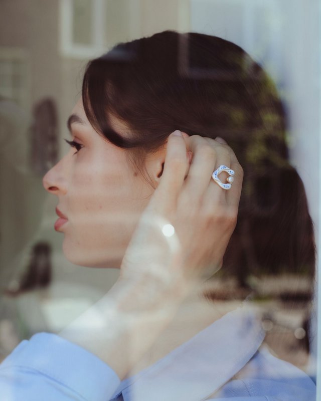 Bague Fleur Varia - Perle - Or Blanc