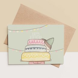 tarjeta + sobre - Tarta grande